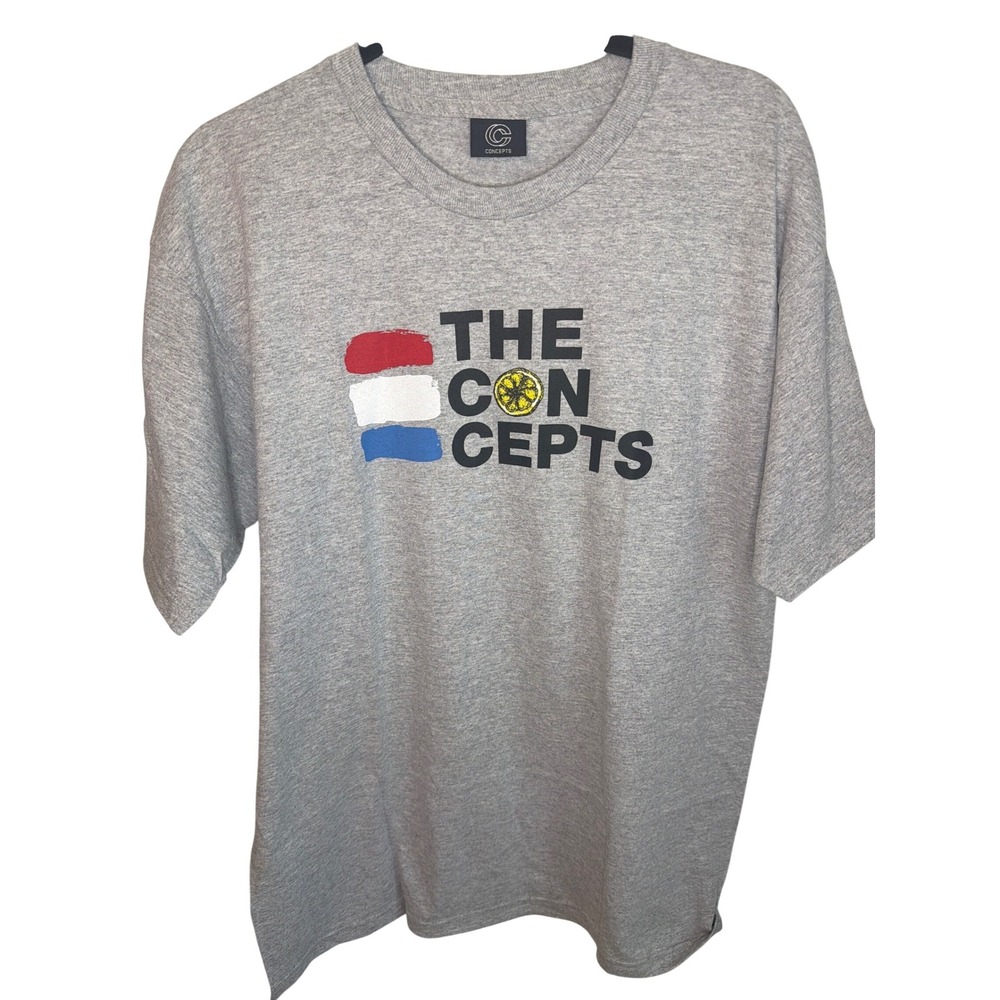 Concepts Mens Graphic T-Shirt Gray Short Sleeve Cotton Large Streetwear‎ Tee